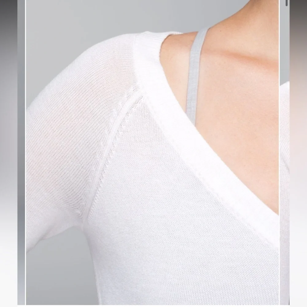 Lululemon Unity Pullover Drape Back Sweater Heathered White Size 8 New NWT